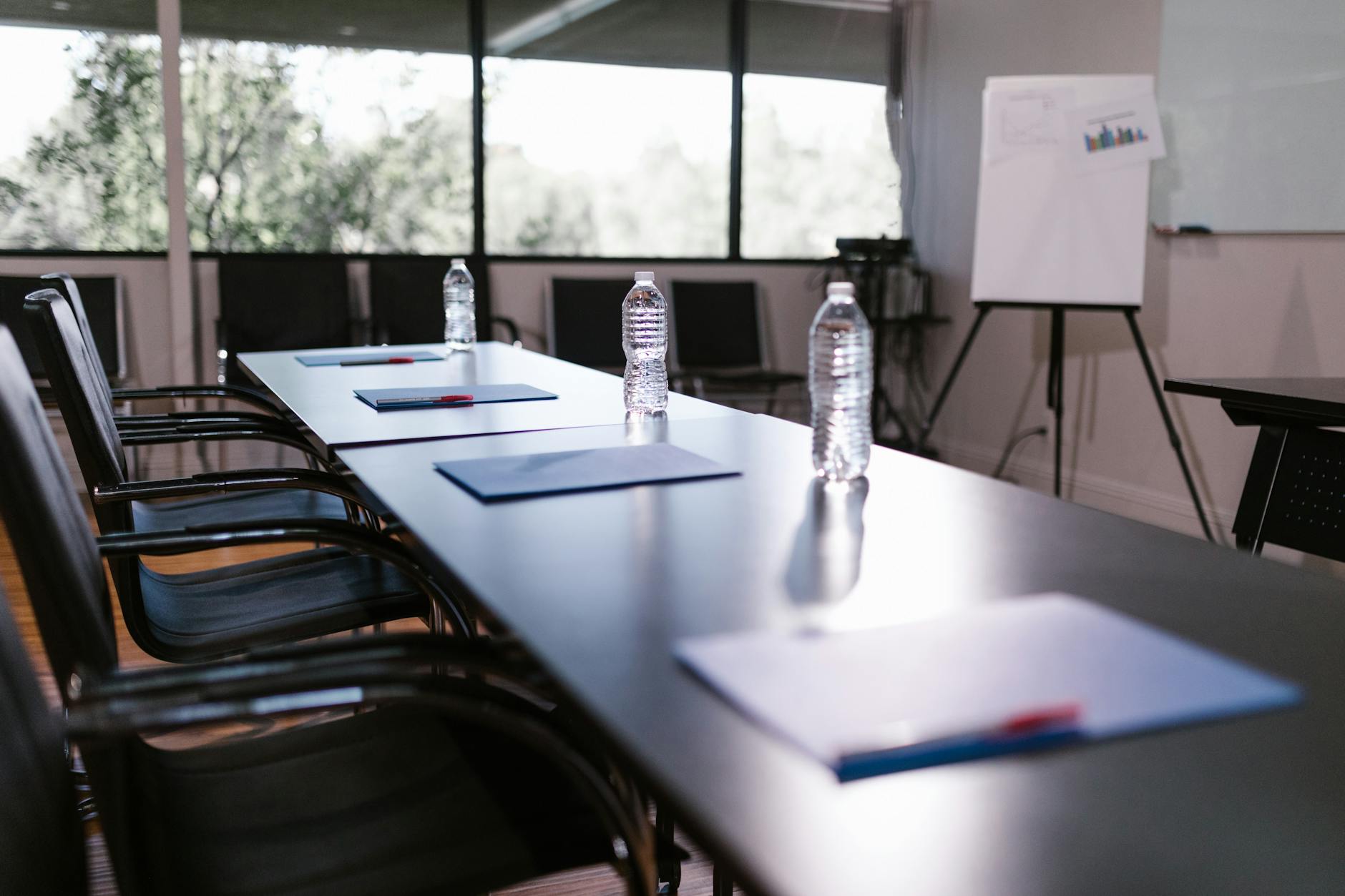 Business professionals in a modern conference room during a corporate meeting