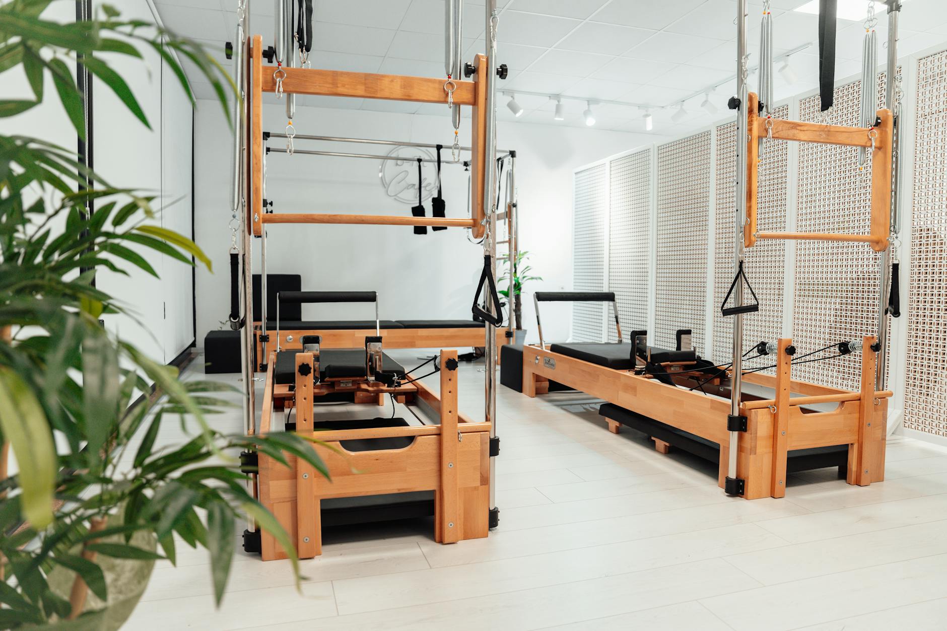 Modern wellness studio with yoga mats and meditation props arranged for group sound healing session