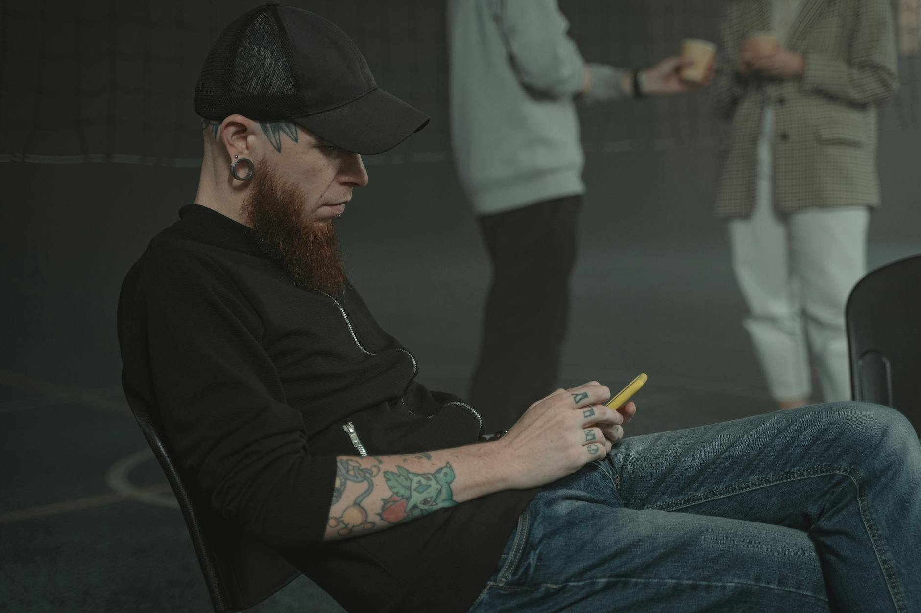 Smartphone displaying mental health app interface with wellness tracking features