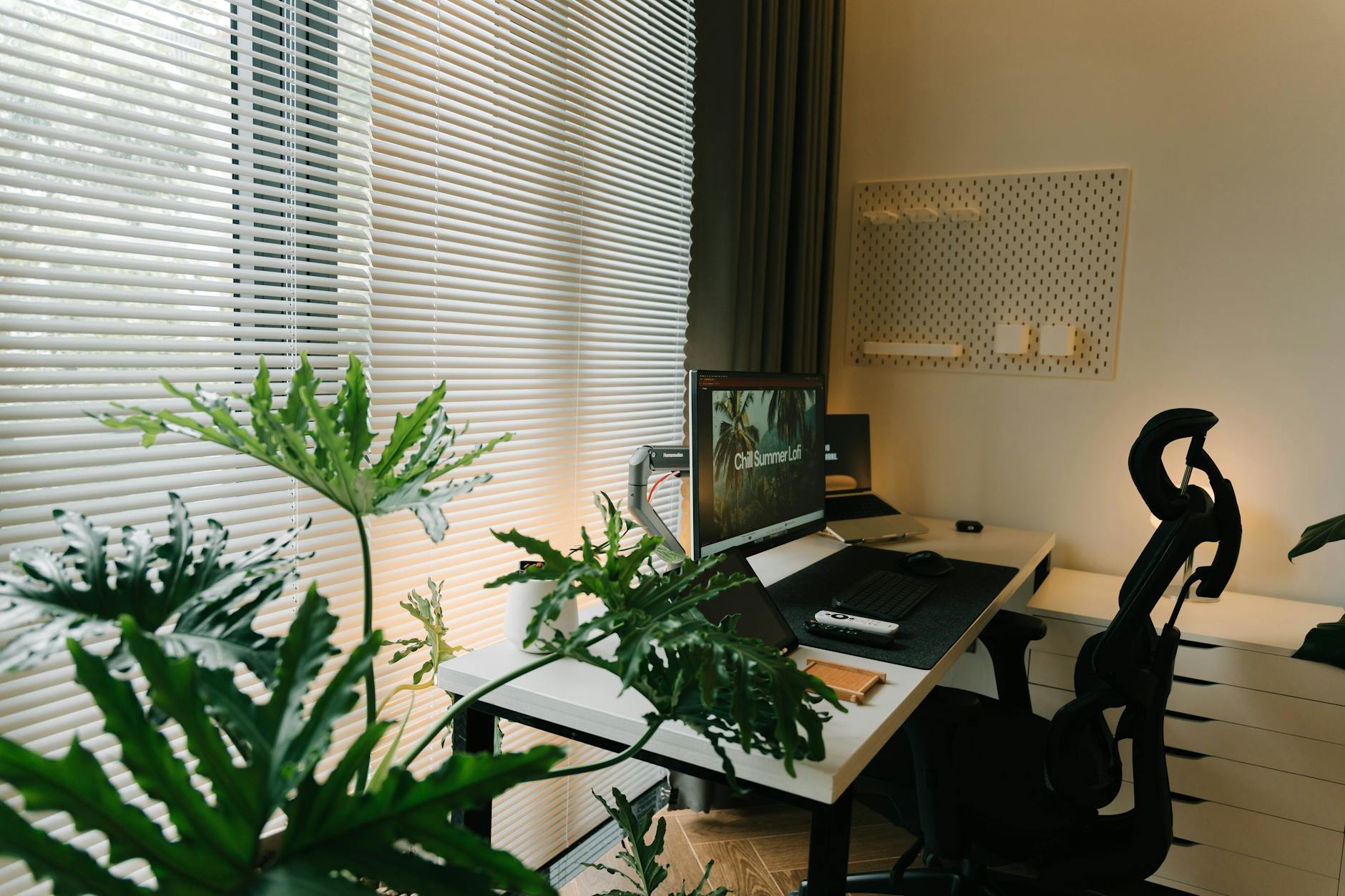 Well-organized home office setup optimized for focused work and productivity