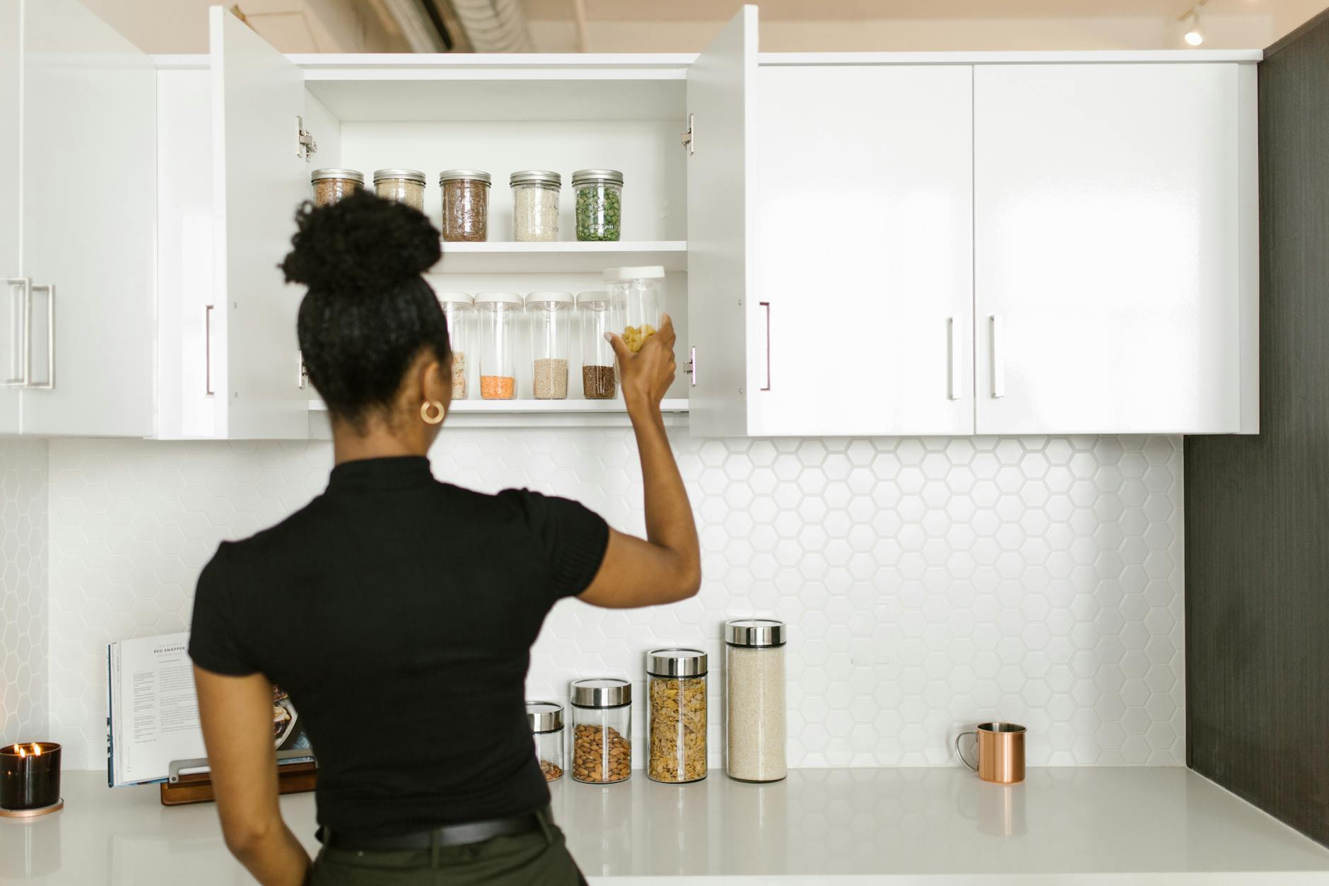 Professional woman organizing items and making decisions about possessions