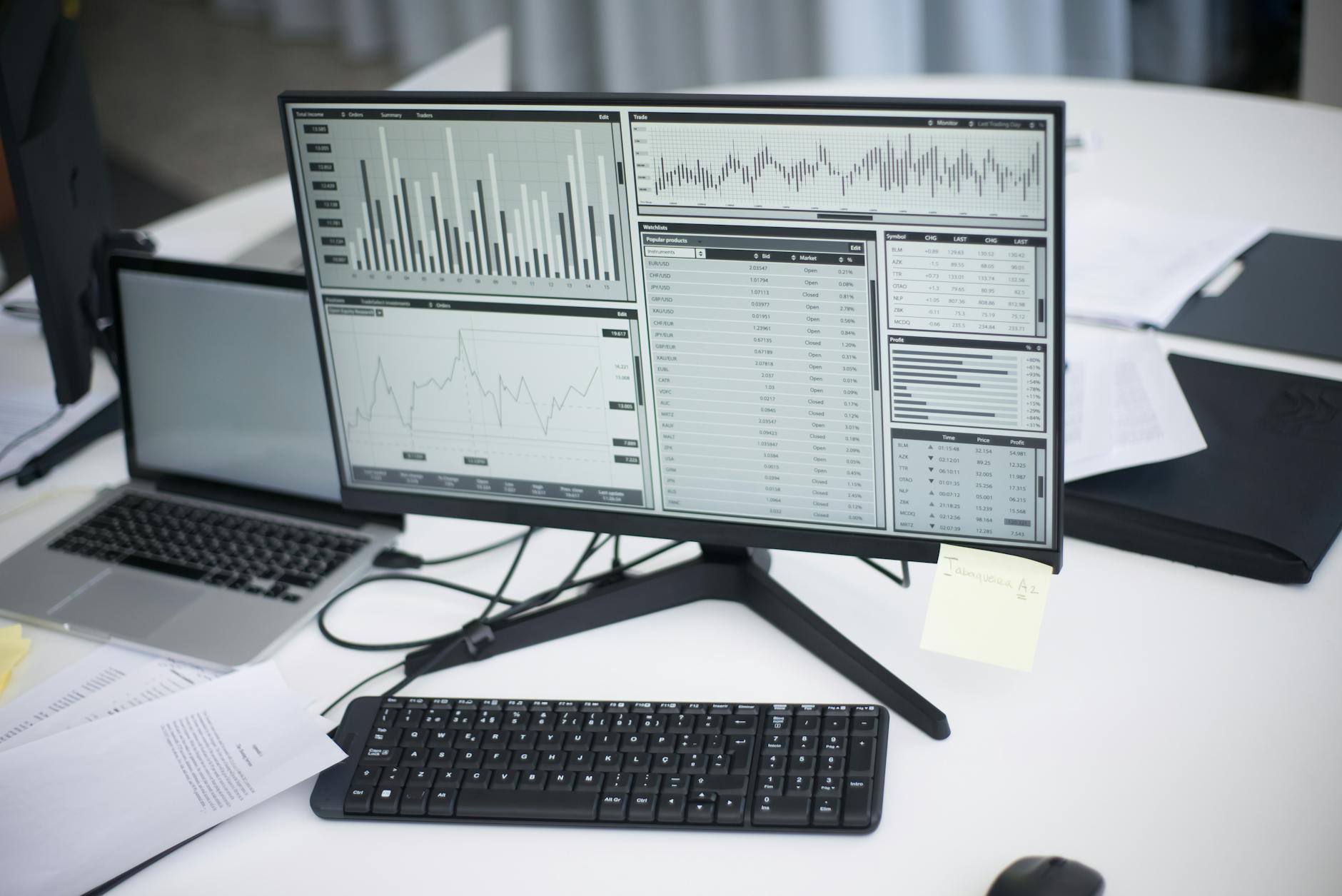 Computer screen showing data analytics dashboard with viewing statistics and charts