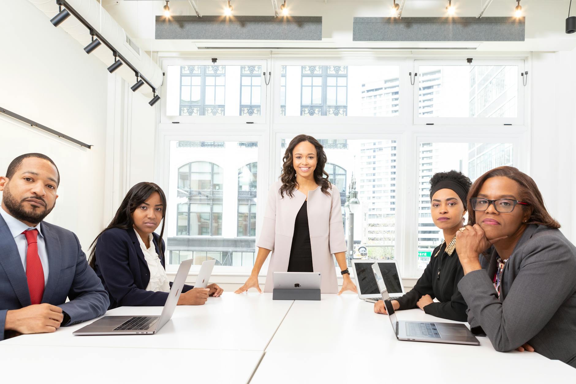 Professional business meeting with technology consultant and client