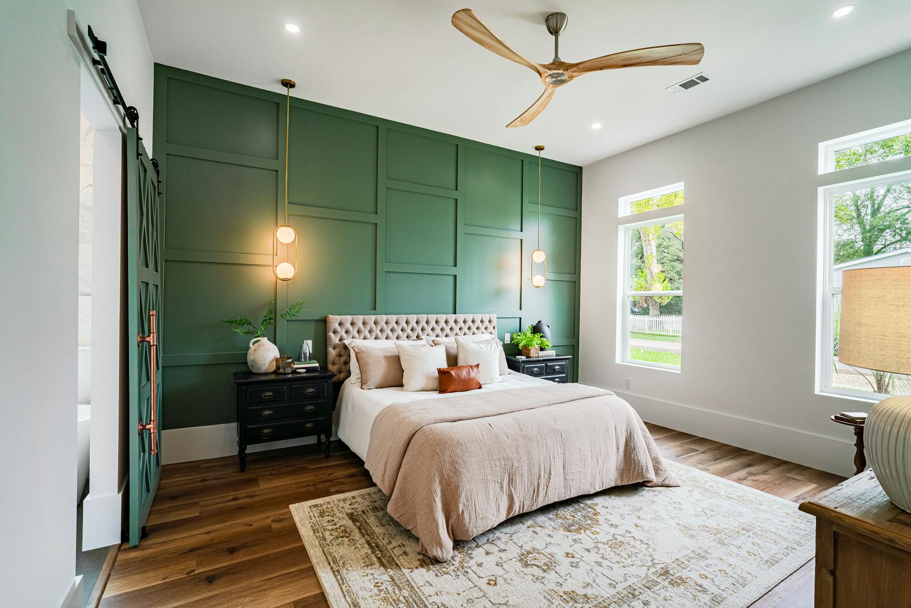 Bold colorful bedroom interior featuring vibrant walls and expressive decor elements