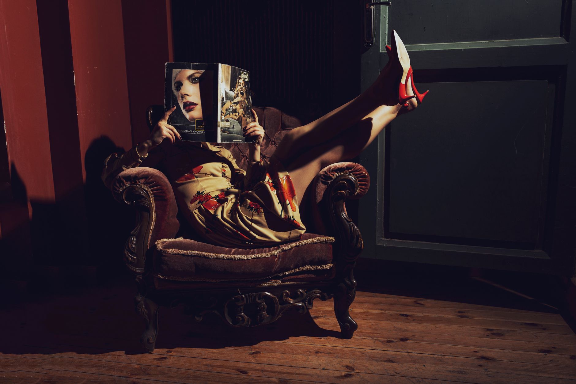 Editorial fashion photograph showing precise tailoring and restrained styling